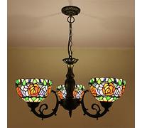 LIUNJHUY Lustres, Lampe Suspendue en Verre Teinté, 3 Lumières, Plafonnier Vintage Antique Réglable pour Salon Chambre Salle à Manger Îlot de Cuisine,8 Interesting