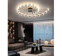 LIUNJHUY Lustres Spoutnik Modernes à LED, Lampes de Plafond Semi-encastrées E27 pour Salon, Chambre à Coucher, éclairage Suspendu, Facile à Installer (Couleur : Noir) Interesting