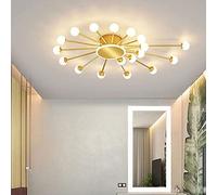 LIUNJHUY Lustres Spoutnik Modernes à LED, Lampes de Plafond Semi-encastrées E27 pour Salon, Chambre à Coucher, éclairage Suspendu, Facile à Installer (Couleur : doré) Interesting