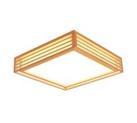 LIUNJHUY Plafonnier LED rétro en Bois carré Moderne à Montage en Surface, plafonnier Plat créatif pour Couloir, Balcon, entrée, Hall d'entrée, Cage d'escalier, allée, loft, Restaurant (tricolo)