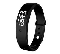 LIUQOBN Bracelet d'alarme vibrant, étanche et silencieux, horloge vibrante pour dormeurs profonds ou auditifs, 3 mesures de température par jour (noir)
