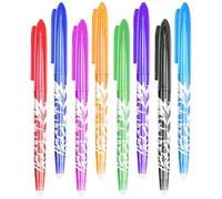 LIURFLNC Lot de 8 stylos effaçables de 0,5 mm avec gomme, stylos gel effaçables pour fournitures scolaires, fournitures de bureau, étudiants