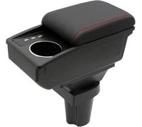 LiuROSE Centrales Consoles Main Accoudoir De Voiture pour Peugeot 108,Coussin D'accoudoir Anti-Rayures Aménagements Intérieurs,B-3 USB Ports-Red Line