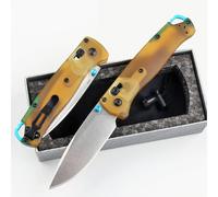 LIUS GROUP Couteau de poche léger pliant S90V en acier - Couteau d'extérieur - Couteau de survie EDC - Multi couteau de chasse portable - Petit couteau de randonnée - Poignée PEI