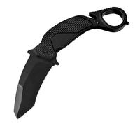 LIUS GROUP Couteau de Poche Pliant N690 Noir en Acier - Mini Outil Multifonction EDC pour Chasse, Camping et Extérieur avec Boucle