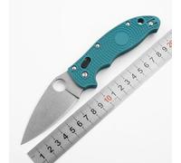 Lius Group Petit couteau de poche pliant en acier - Couteau tranchant à une main - Couteau d'extérieur portable - Antidérapant - Couteau de chasse EDC - Couteau de survie léger bleu - Cadeau pour