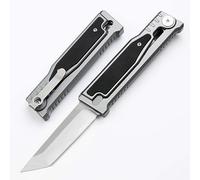 Lius group Petit outil pratique en acier - Couteau tranchant - Antidérapant - Argenté - Pour le camping et l'extérieur - Couteau de chasse - Couteau de poche - Couteau pliant en aluminium - Cadeau