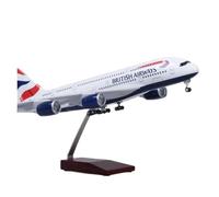 LIUSANG Avion à l'échelle Modèle d'avion en résine, 47CM 1:160 for 380 A380 Airbus British Airways, modèle d'avion, Cadeaux de Vacances Convient pour l'affichage(No Light)