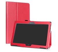 LiuShan BQ Aquaris M10 Coque, Slim PU Cuir Etui et Pliable Stand Folio Housse Coque Couverture pour 10.1" BQ Aquaris M10 Android Tablet,Rouge