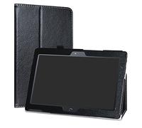 LiuShan BQ Aquaris M10 Coque, Slim PU Cuir Etui et Pliable Stand Folio Housse Coque Couverture pour 10.1" BQ Aquaris M10 Android Tablet,Noir