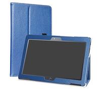 LiuShan BQ Aquaris M10 Coque, Slim PU Cuir Etui et Pliable Stand Folio Housse Coque Couverture pour 10.1" BQ Aquaris M10 Android Tablet,Bleu foncé