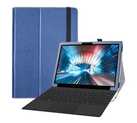 LiuShan Compatible avec Dell Latitude 7200/7210 2 en 1 étui de Tablette en Cuir PU Fin Pliable avec Support pour Tablette 12,3", Bleu