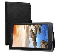 LiuShan Compatible avec la tablette TCL Tab 8 (modèle # TCL 9048S) - Housse fine en cuir synthétique avec support pliable pour tablette Alcatel TCL Tab 8" (modèle # TCL 9048S) - Noir