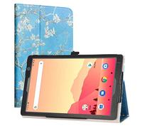 LiuShan Compatible avec Vankyo S20 / Yuntab D107 Coque,Slim PU Cuir Etui et Pliable Stand Folio Coque Couverture pour 10.1" Vankyo MatrixPad S20 / Yuntab D107 10 inch Tablet,Almond Blossom