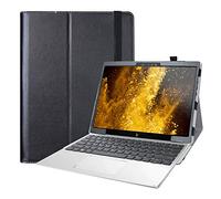 LiuShan Étui Fin en Cuir PU avec Support Pliable pour Ordinateur Portable HP Elite x2 G4 12,3" Noir