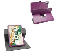 LiuShan Étui Rotatif Housse Coque pour SVITOO P12 P108/FiryMid P108/Relndoo TAB9/JJGJ TAB9/ECOPAD E50/QDDQ TAB9/HUIHUANG E50/Raemond K90/PYNAREL TAB9/JIKOCXN E50/Logicom Tab Fold 12/NEXALL N90,Violet