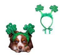 Liusinghon Serre-tête réglable pour la Saint-Patrick pour chien et chat - Motif trèfle vert