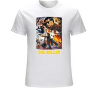 LIUSSUIL Chow Yun Fat The Killer Hong Kong Action Movie White Manches Courtes(Large)