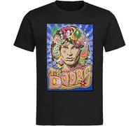LIUSSUIL Kafei The Doors Jim Morrison Hippie Styled Poster Unisex Men's Cotton T-Shirt Black Manches Courtes(Small)