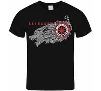 LIUSSUIL Men T-Shirt Destiny of The Gods Nordic Compass Odin Wotan Fenris Wolf Black Manches Courtes(Small)