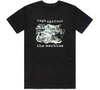 LIUSSUIL Men T-Shirt Stylish Rage Against The Machines Crewneck Cotton T-Shirts, Black Manches Courtes(XX-Large)