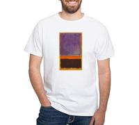 LIUSSUIL Rothko Purple Orange Brown T Shirt Men's 100% Cotton, Classic Graphic White T-Shirt Manches Courtes(Medium)