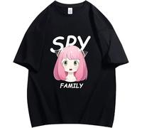 LIUSSUIL Spy x FamilyCosplay T-Shirt Anya Forger Short Sleeve Top Loid Forger Stylish T-Shirt Yor Forger Round Neck Blouse Manches Courtes(XX-Large)