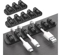 LIUW-Amélioré Clips Câble Organisateur Bureau, Lot De 3 Support De Câble, Organisateur De Cordon, Gestion Des Cables, Câble Management Pour Usb Câbles De Chargeur/Souris/Écouteur/Pc (Noir)
