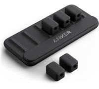 LIUW-Cable Manager, Magnetic Cable Holder, Multipurpose Cable Holder For Desks, 5 Clips For Lightning Cable, Usb C Cable, Micro Cable, Sticks To Wood, Marble, Metal, Glass (Black)