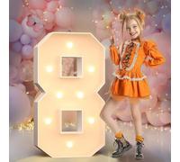 LIUWEIBIN Chiffres de 2 pieds pour marquise, chiffres géants lumineux pour fête, grands chiffres avec lumières, grands chiffres lumineux LED, décorations de fête d'anniversaire, chiffres en carton