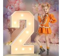 LIUWEIBIN Numéros de chapiteau de 60 cm, numéros géants lumineux pour fête, grands numéros avec lumières, grand numéro LED lumineux, décorations de fête d'anniversaire, numéros en carton, décoration