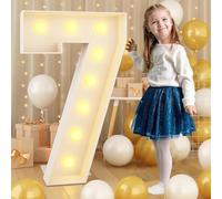 LIUWEIBIN Numéros géants lumineux de 0,6 m pour chapiteau de fête, grands chiffres lumineux à DEL, décorations de fête d'anniversaire, numéros en carton, décoration d'anniversaire (7)