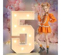 LIUWEIBIN Numéros géants lumineux de 0,6 m pour chapiteau de fête, grands chiffres lumineux à DEL, décorations de fête d'anniversaire, numéros en carton, décoration d'anniversaire (5)