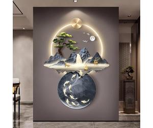 LIUWOPA Art Mural LED, Peinture décorative LED en Relief 3D, 80*120cm, Gris, Applique murale, Salle de séjour, Couloir, Entrée, Éclairage décoratif