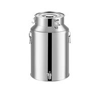 LIUWOPA Bidon à Lait/Bouteille/récipient pour Liquide en Acier Inoxydable épais 201, avec Robinet distributeur/argenté/28 L