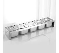 LIUWOPA Coffret à épices Grande capacité en Acier Inoxydable, Distributeur de comptoir avec Couvercle et cuillère, Organiseur de Rangement pour sel, Sucre, Accessoires pour Four à Pizza d'extérieur