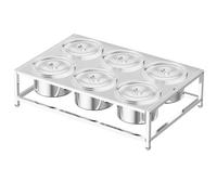 LIUWOPA Station de Garniture de Pizza en Acier Inoxydable, pour comptoirs de Cuisine et de Restaurant, étagère à épices à Double rangée (sans Couvercle, 63 x 42 x 14,5 cm)