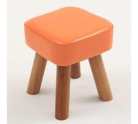 LIUWOPA Tabouret Bas créatif, décoration d'intérieur Tendance, Banc uni, Repose-Pieds Simple et Moderne en Cuir, Coussin Confortable et Stable (Orange 32 cm)
