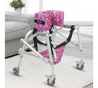 LiuXaofei Déambulateur léger Pliant à 4 Roues avec siège, réglable en Hauteur, Cadre de Marche pour Enfants handicapés