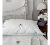 LIUXIN 1 Pcs Taie d'oreiller rectangulaire en Pur Coton Floral pour Une Personne, Style Campagne Vintage, Fermeture à enveloppe, Douce et Confortable