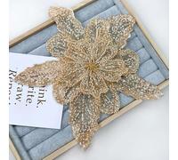 LIUXIN 1 pièce Applique de col en Fleur perlée à Paillettes, Patch brodé en Dentelle Blanche, Corsage décoratif pour Robe de mariée