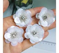 10 pcs/lot Sequin Fleurs 30mm À La Main À Coudre Dos Plat Patchs DIY De Mariage Artisanat Chaussures Sacs Vêtement Accessoire Mat Rose Clair