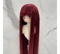 LIUXIN 1Pcs 1/3 & 1/4 & 1/6 Perruque de poupée Bjd avec Frange Perruque Longue et Droite Accessoires de Maquillage pour Filles