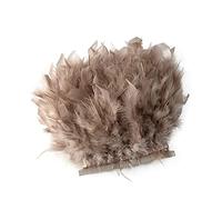 LIUXIN 2 mètre Beige Garniture Moelleux Dinde Plumes Frange Robe de soirée de Mariage décoration 15-20 cm Juju Chapeau décor panaches