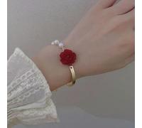 LIUXIN Bracelet Tulipe pour Femme, Bijou Tendance, Ajustable, en Zircon Brillant, Opale, Perle, Rose