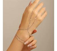 LIUXIN Bracelets à chaîne Fine et Anneaux connectés pour Femmes, Multicouches, Style Vintage, Perles à Billes, Bijoux de fête