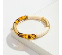 LIUXIN Bracelets bohèmes en Fil Acrylique pour Femmes, en résine, empilables, Tubes Fins, Perles Extensibles, Bijoux