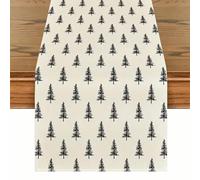 LIUXIN Chemin de Table Simple Tree, imprimé pin Noir sur Fond Blanc, pour Une décoration intérieure de Style Nordique et Un dîner en Famille.