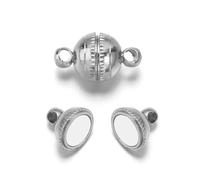 LIUXIN Lot de 10 fermoirs magnétiques Ronds en cuivre pour Colliers, fermoirs d'extrémité en Or, connecteurs pour Bracelets en Cuir, Fournitures de Fabrication de Bijoux