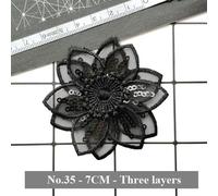 LIUXIN Lot de 10 Patchs de Fleurs en Dentelle à Coudre, en Organza Noir, avec des Appliques Papillon, pour Robe, vêtements, décoration DIY